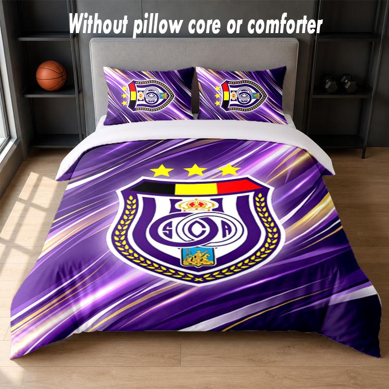 Set Biancheria da Letto Design Anderlecht FC 1 Copripiumino + 2 Federe Morbide Traspiranti Biancheria da Letto per la Casa