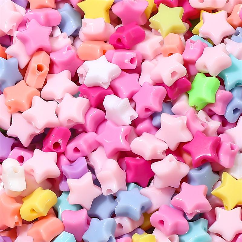 20-200 stk Akryl Søte Hjerte Stjerne Perler For DIY Halskjede Armbånd Øredobber Smykkefremstilling Håndverkstilbehør