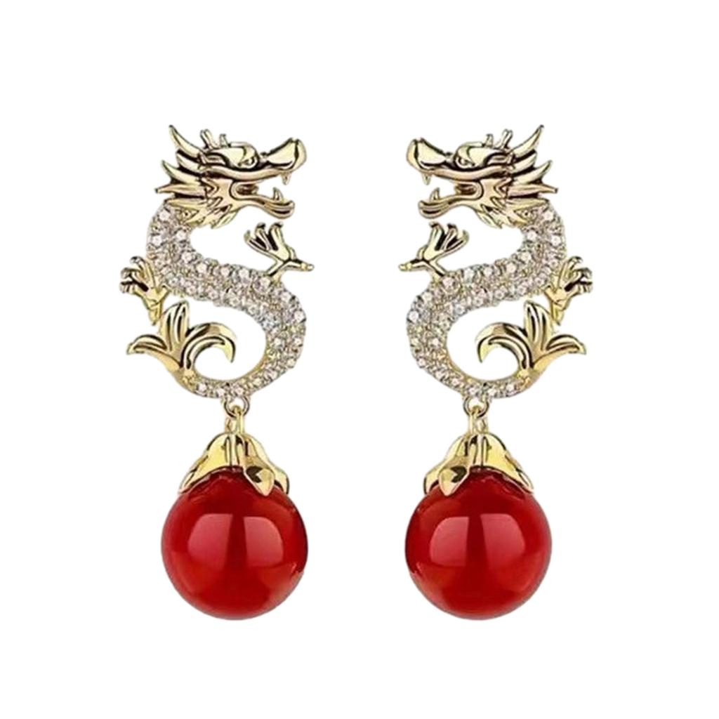 Boucles d'oreilles uniques en alliage sur le thème de l'année du dragon, accessoires exquis en forme de dragon pour le quotidien, les fêtes et les réunions