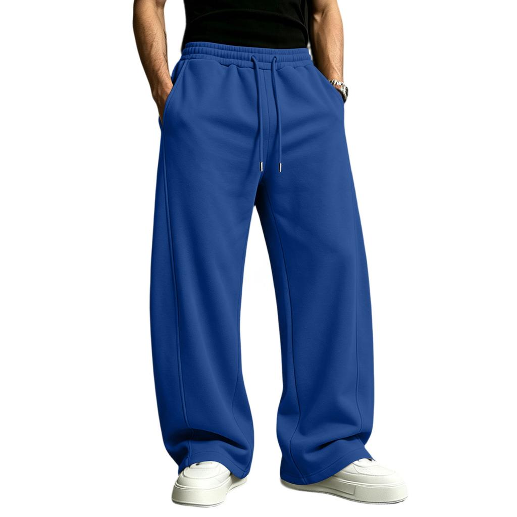 Men's Casual Sweatpants with Elastic Drawstring Waist Loose Fit Straight Leg for and Sports