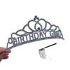 Happy Birthday  Letter Water Diamond Crown Party and Dance Supplies Girl's Birthday Crown  Alloy Headband  Headwear