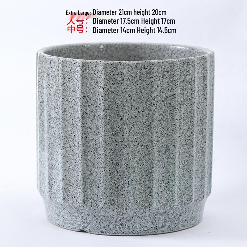 Large White Nordic Ceramic Pot - Tiger-Patterned Luxury Orchid Vase