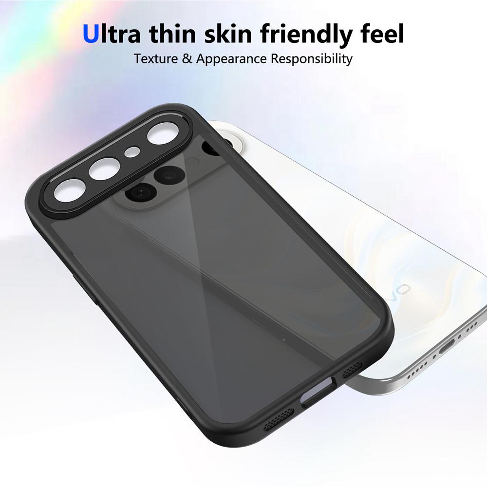 KEYSION Matte Translucent Black Phone Case for VIVO X300 FE Soft Silicone+PC Anti-slip Shockproof Back Cover for VIVO X300 FE 5G