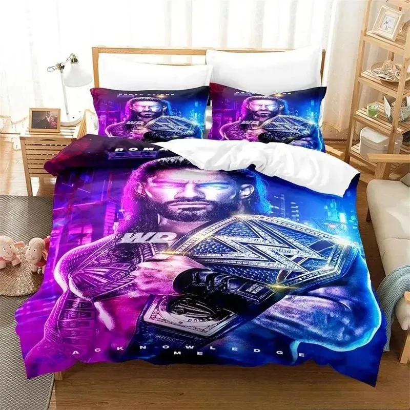 Parure de lit Wrestler Roman Reigns, housse de couette, housse de couette, taie d'oreiller, taille King, Queen, Twin, garçons, filles, adultes