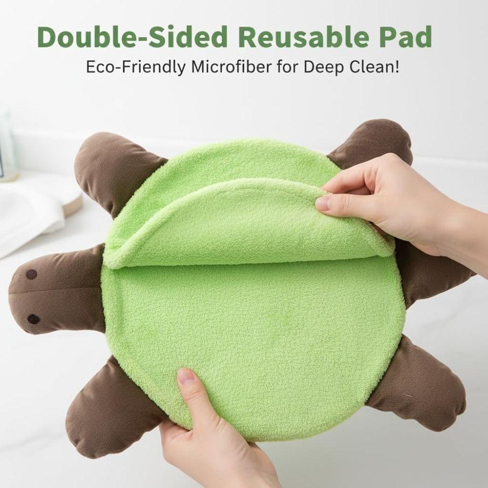 Washable Turtle Floor Mop Pad Double-Sided Hands-Free Mop Creative Gift Floor Cleaning Pad