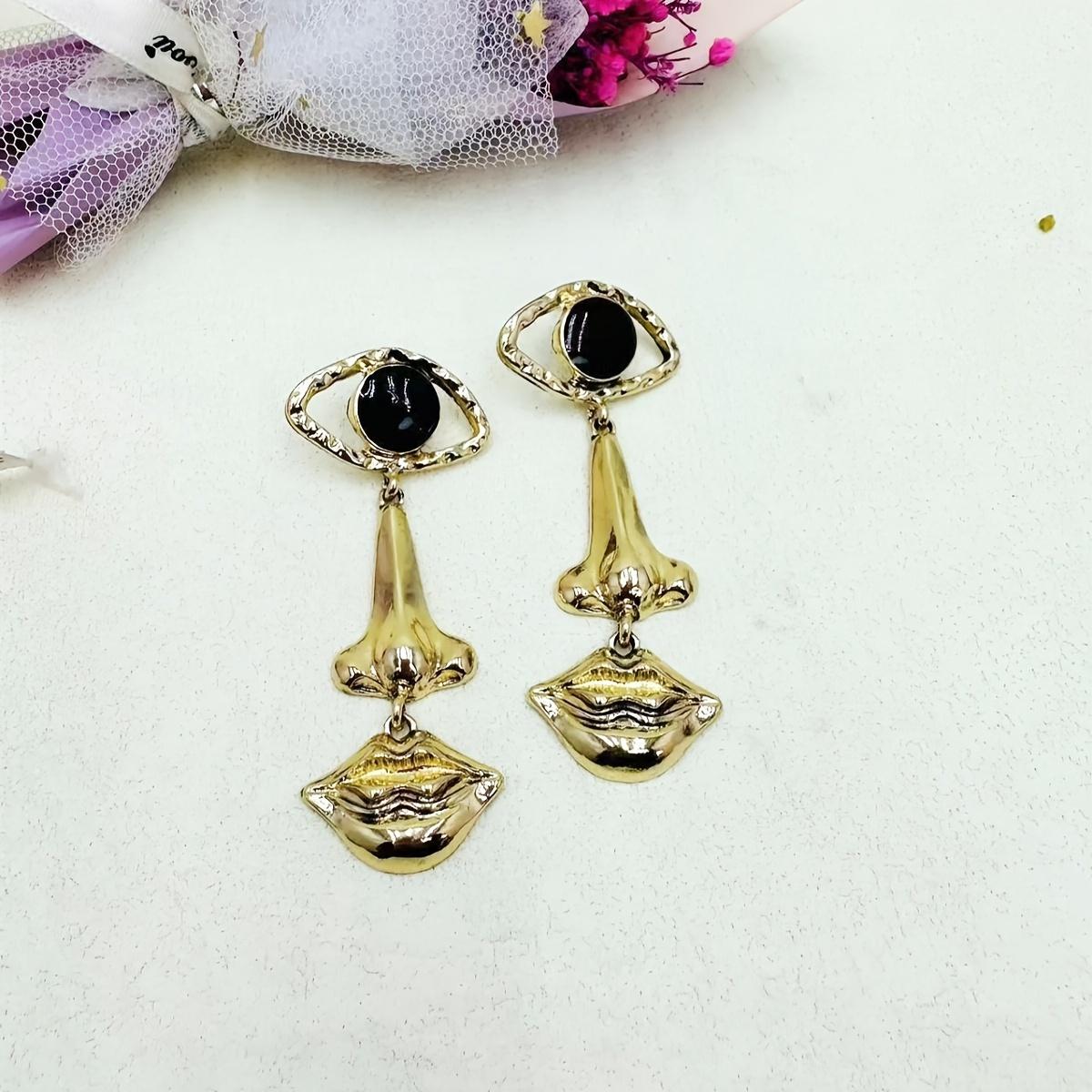 Личность Глаз Нос Рот Комбинация Висячие ТРИО Серьги Ретро Панк Стиль Креативный Женский — фото 5