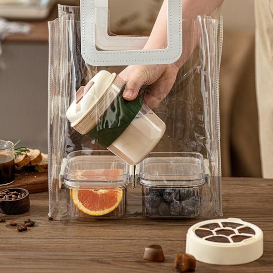 Portable Cold Brew Coffee Maker with 3 Stackable Ice Trays BPA-Free Tritan Infuser Bottle for Iced Tea/Cold