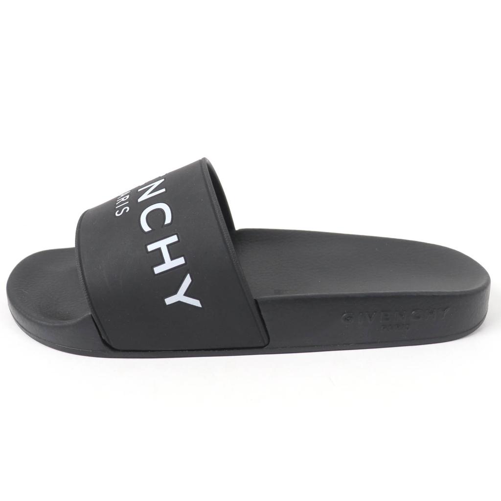 Pristine GIVENCHY Sandals Logo Design Slide Sandals Black Rubber Women 35 Used