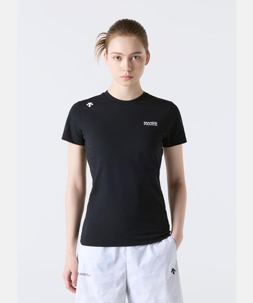 DESCENTE Swiss Triathlon Short Sleeve T-Shirt Black Sr223Its53 (A Type)