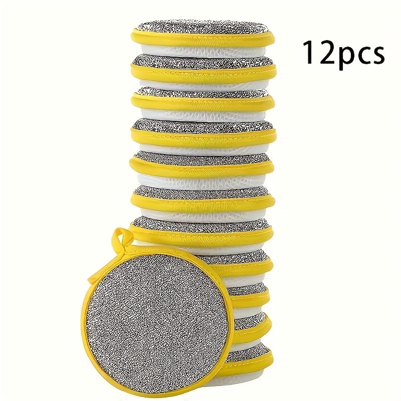 

12pcs Kitchen Scrubbing Sponges - Double-Sided Non-Scratch Scrubbing Pads for All-Purpose Cleaning, Reusable and Washable Dishwashing Brushes 12 pcs Yellow