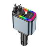 5 In 1 Total Power 180W Car Fast Charger with Retractable Cable USB Type-C Power Adapter with Color Ambient Light and Starry Sky Light for IOS Android