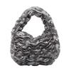 Sweet Feminine Mini Pleated Lace Mesh Handbag With Ruffle Trim - Soft Wristlet Clutch Evening Party Daily Use