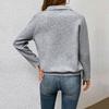 Casual Solid Textured Long Sleeve Sweatshirt Simple Versatile European American Style Pullover Top For Crossborder