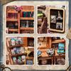 DIY Booknook Kit Miniature Dollhouse with Light Bookshelf Insert Home Decor Wooden 3D Puzzle for Journey Trace Bookshop
