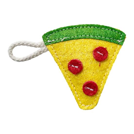 Natural Cat Chew Toy Silver Vine Catnip Toy Pizza Bread Loofah Kitten Teething Toy for Indoor Cats Anxiety Relief Safe Teeth Cleaning
