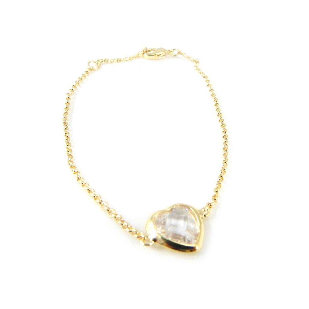 Les Trésors De Lily [H0521] - Bracelet Plaqué or 'Love' blanc