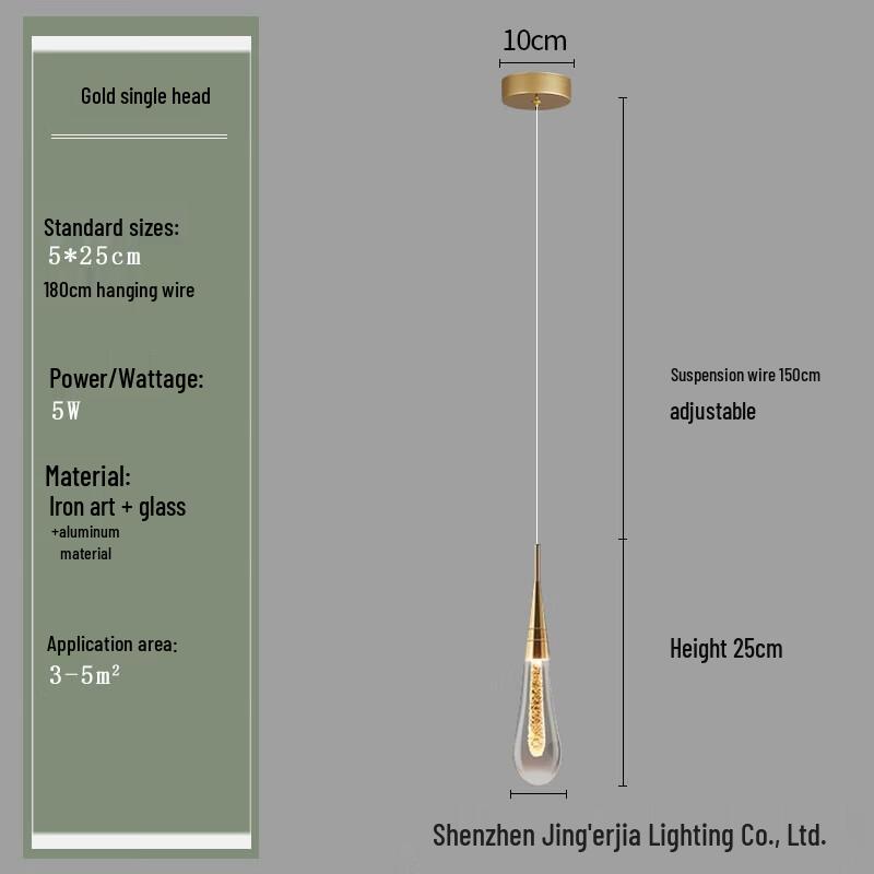 Современный роскошный хрустальный подвесной светильник в форме капли воды
