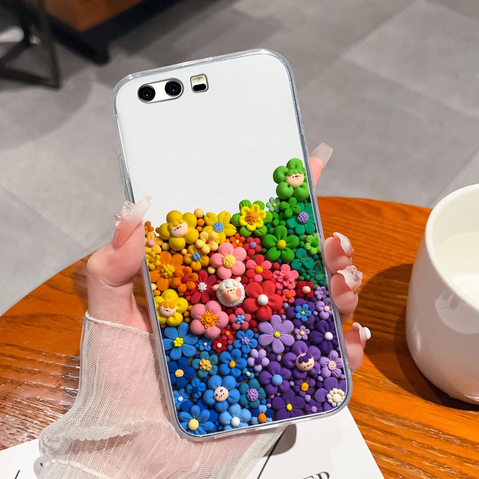 Per Huawei P10 Lite P10 Plus Custodia per Telefono Stile Casual Fantasie Silicone Morbido TPU Trasparente Leggera Copertura Per Huawei P 10+ Funda