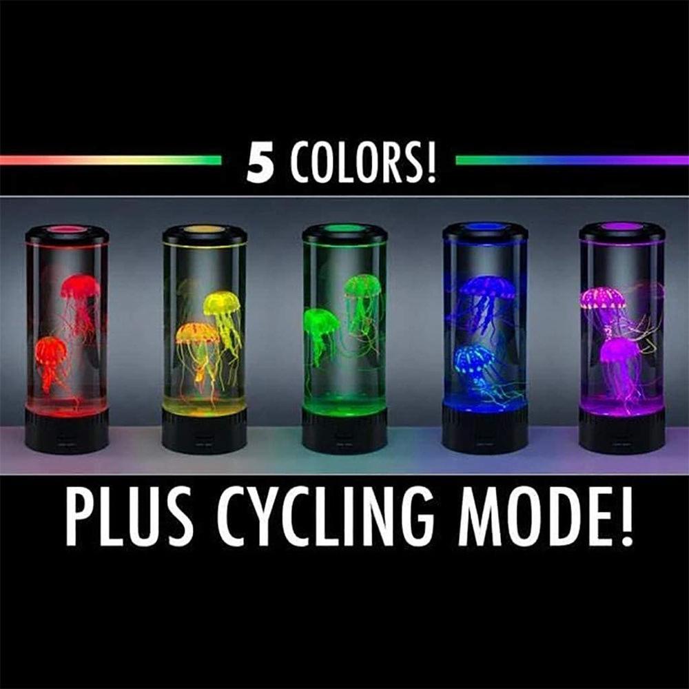 Creative Medium-Sized LED Jellyfish Mood Light - USB Powered, Color-Changing Cylindrical Lamp
