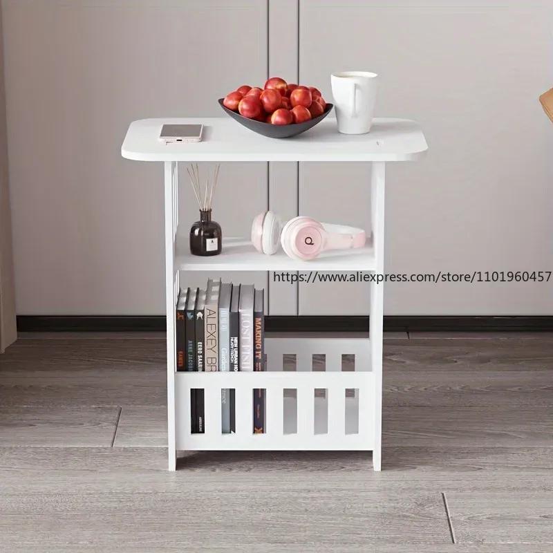 Nachttisch Schlafzimmer Schließfach Kunststoff Doppel-Schichten Nachttisch Schrank Bücherregal Diverses Lagerregal Wohnzimmer Mini Couchtisch