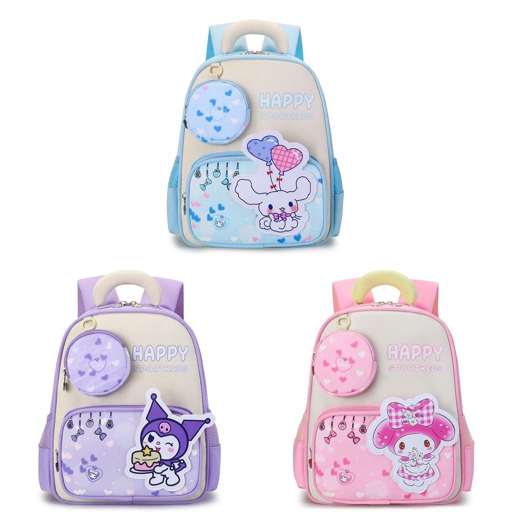 Zaino Kuromi Melody Cinnamoroll Con Stampa Cartoon e Materiale in Nylon Traspirante Per l'Educazione e il Gioco