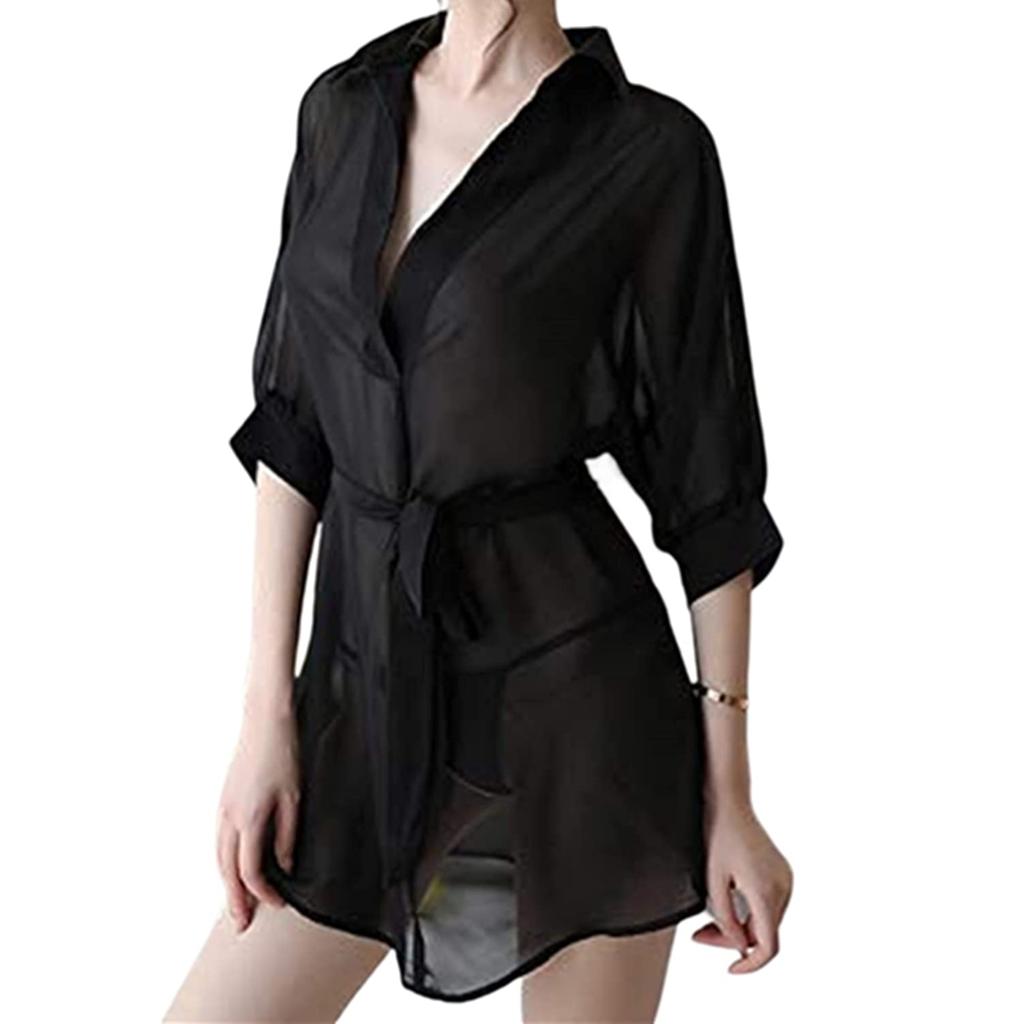 Babydoll Sexy Popular Large Size Cute Transparent Extreme Lace Set Lingerie Shirt Style Underwear Pajamas Mini Dress See Through Room Wear Nightgown