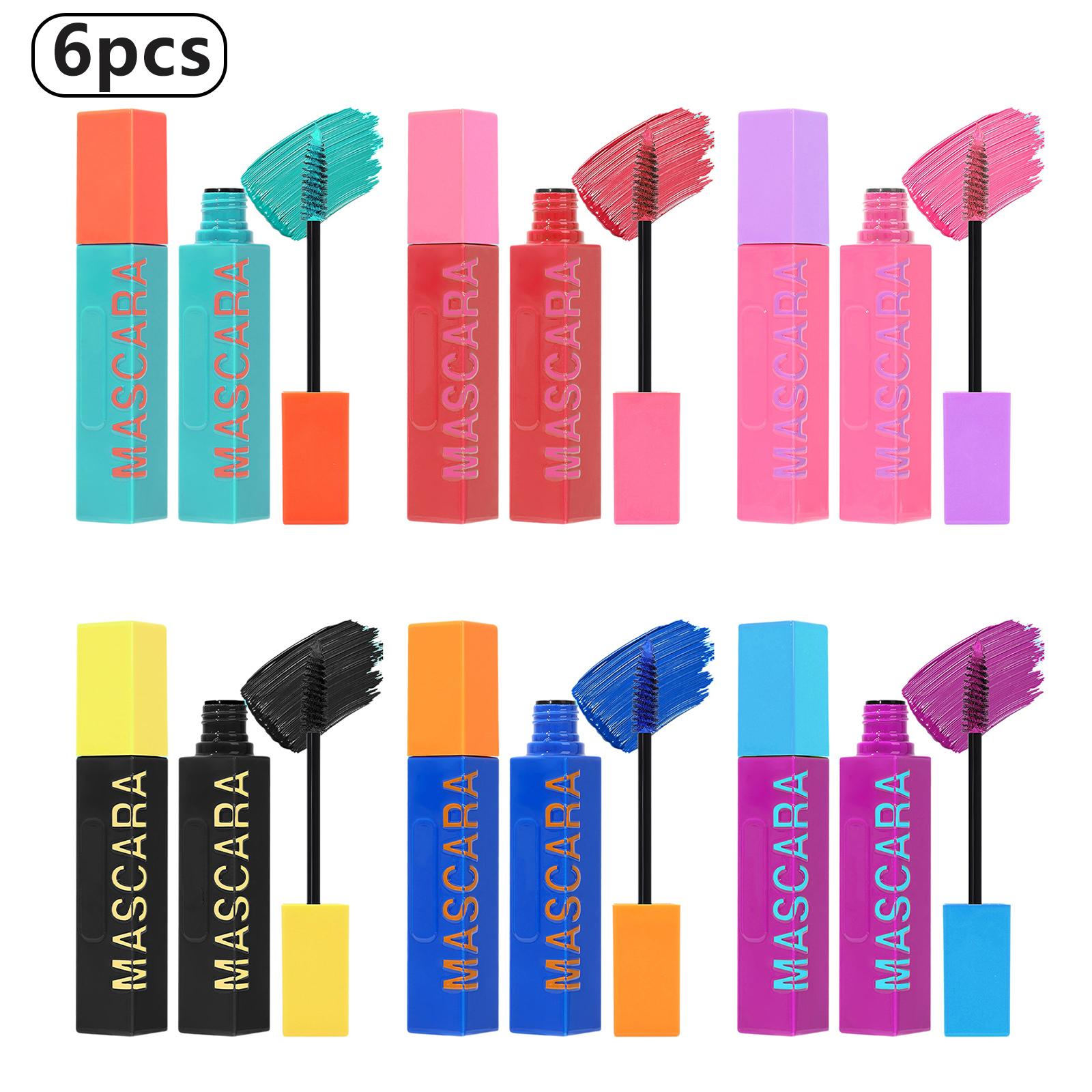 

6Pcs Colored Mascara Set, 6 Colors Waterproof Mascara for Voluminous, Lengthening, Curling Eyelashes, Quick-Dry Smudge-Proof Formula One Size