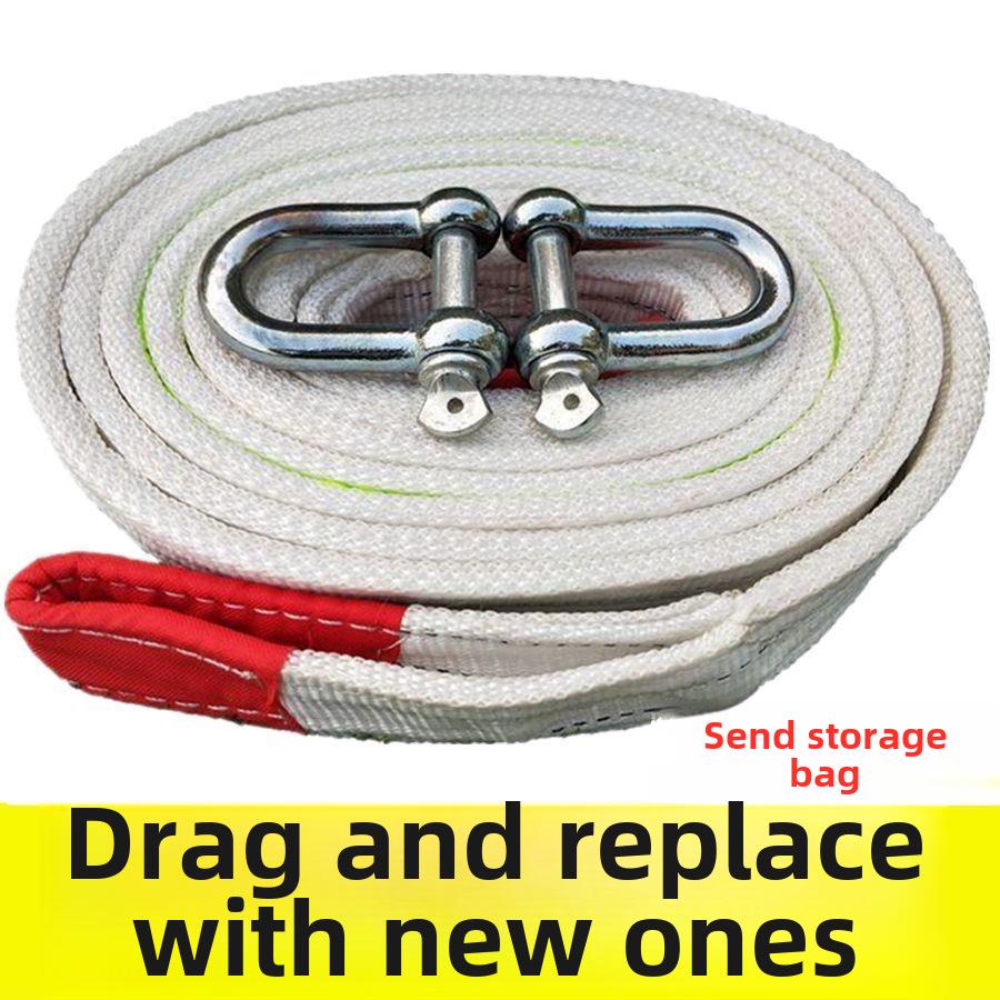 Heavy-Duty 10-Ton Tow Rope with Double Hooks, 5m for Off-Road Vehicle Rescue