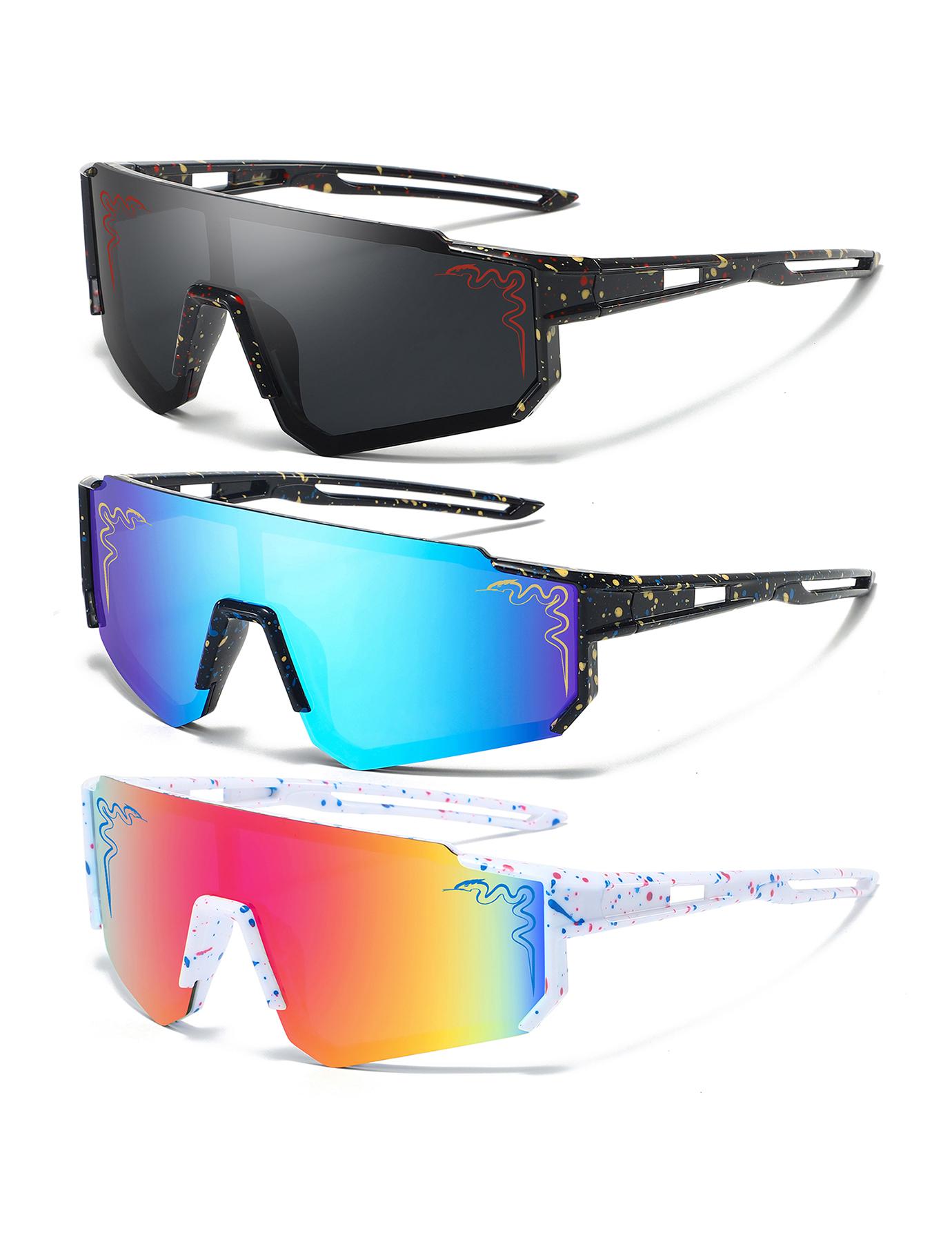 Attractive Glasses Men's 3 Pcs Outdoor Sport Sunglasses Wo Uv400 Sun Glasses Cycling Eyewear Mtb Running Goggles Baseball Softball Eyeglasses