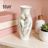 Decorative Flower Holder Abstract Human Body Art Vase Statue, 3D Printed Embracing Couple Sculpture Vase, Entryway Table Centerpiece Dry for