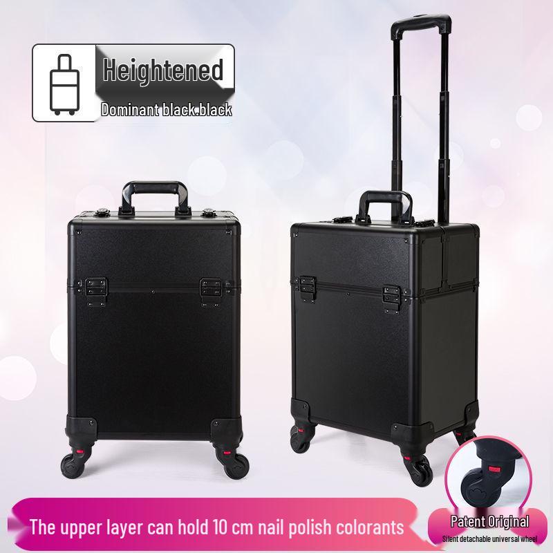 Portable Professional Makeup Case with Trolley, Lockable, Large Capacity for On-Site Beauty, Manicure, Microblading