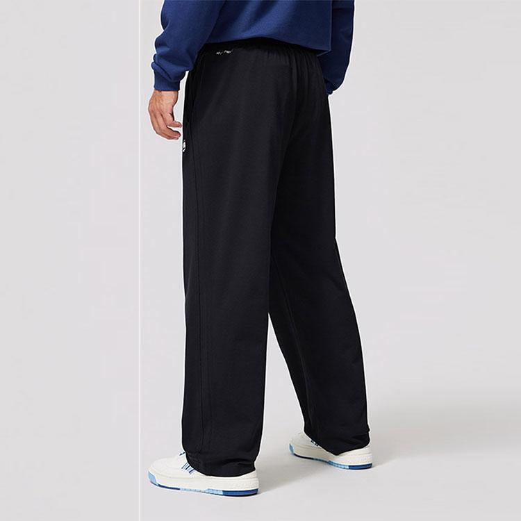 Li-Ning Badfive Moisture-Wicking Loose Straight-Leg Knitted Sports Pants Men Bottoms Black AKLU201-1
