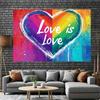 2D Flat Rainbow Love Is Love Backdrop LGBTQ Pride Celebration Background Cloth