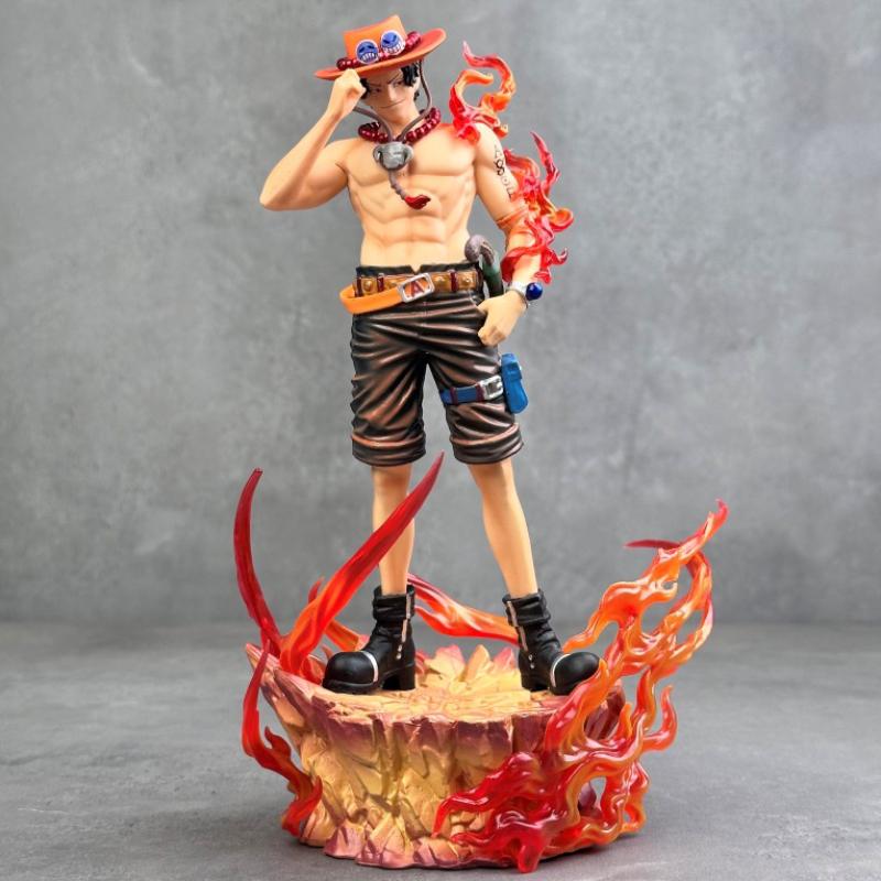 One Piece Portgas D Ace Action Figure Manga One Piece Ace Figurine Anime Peripheral 24cm Collection Model Figura GK Statue Gift