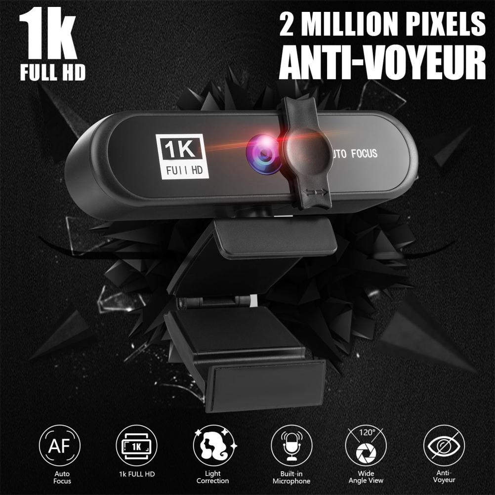 4K Webcam Auto Focus HD USB Camera with Microphone for PC Live Streaming Plug and Play Network Video Conference