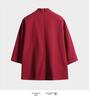Men's Chinese-Style Trench Coat with Tie-Waist, Cape Design, Seven-Sleeve Dao Robe, and Embroidered Hanfu Details.