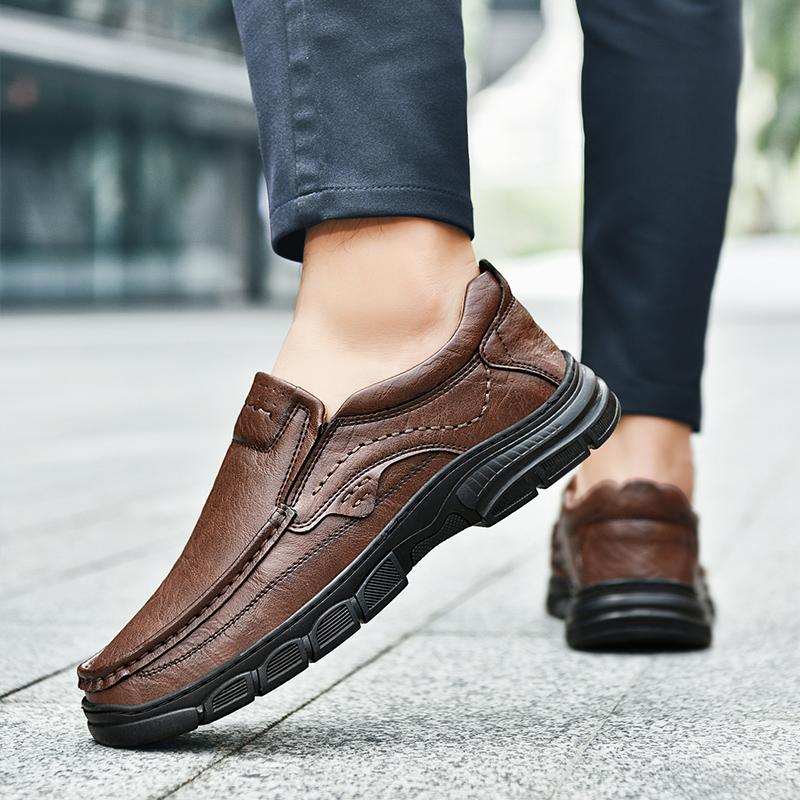 Fashion Classic Slip-On Shoes Genuine Leather Business Casual Shoes for Men Non-Slip Comfortable Footwear 2025 New Men's Penny Loafers