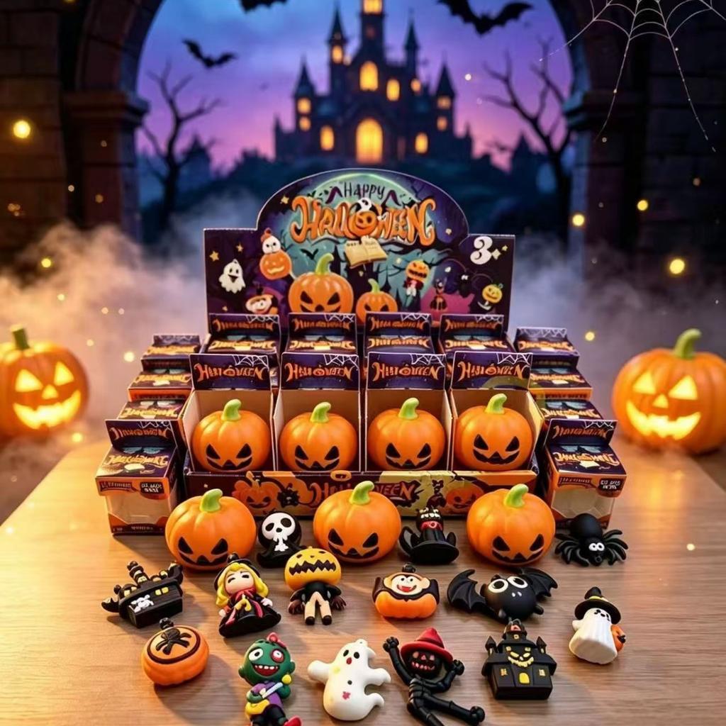 Halloween Spooky Pumpkin Pinch To Relieve Stress and Vent Small Toy Squeeze Gift Box