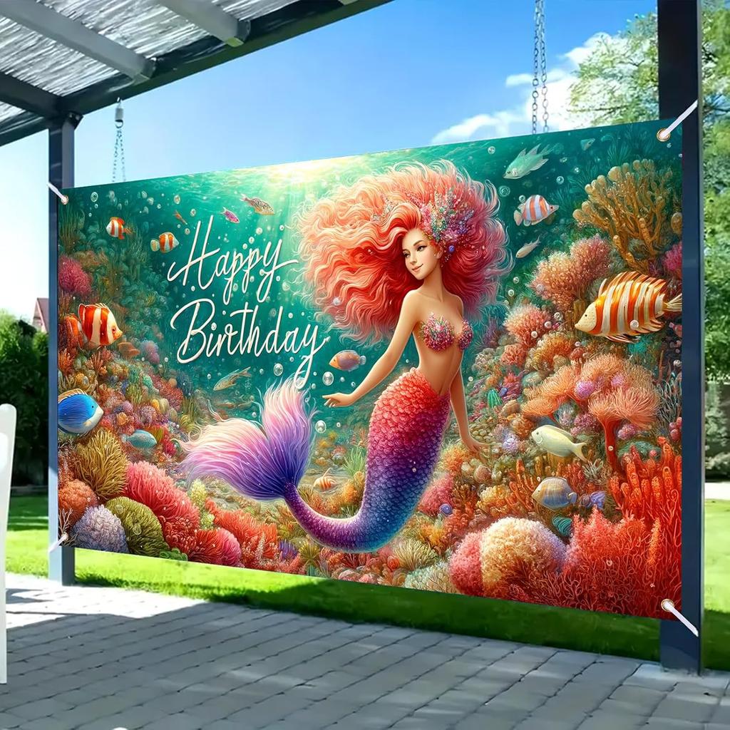Nuxovilar Happy Birthday Banner - Large 71x43 Inch Pastel Rainbow Clouds Party Backdrop for Kids, Yard Sign, Birthday Decorations