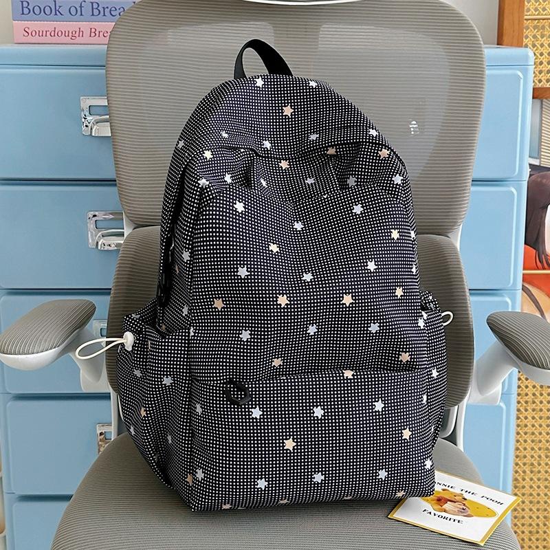 Schoolbag cartoon star backpack female ins niche design sense high value campus girl backpack light student bag