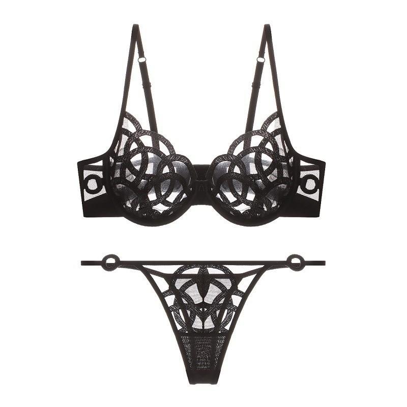 French Lace Lingerie Set: Ultra-Thin, Supportive Bra for Plus and Petite Sizes