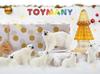 TOYMANY 6-Piece Animal Figure Set, Polar Bear Figures, Parent and Child, Winter, Realistic Animal Model, Miniature Model, Popular Animal Toy,