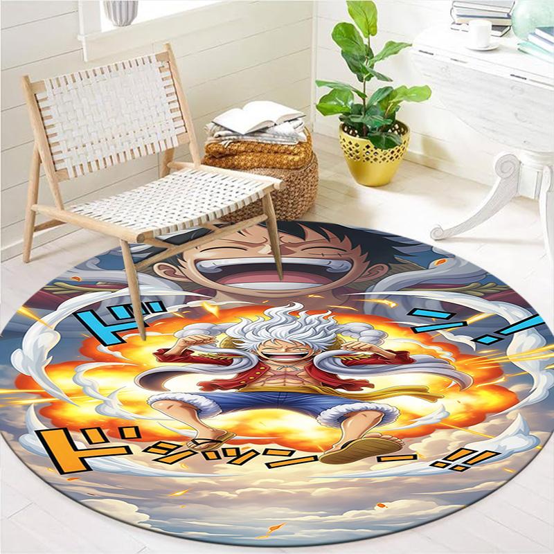 Luffy D Round Area Rug Carpet Rug For Living Room Bedroom Sofa Playroom Decor Nonslip Floor Mat