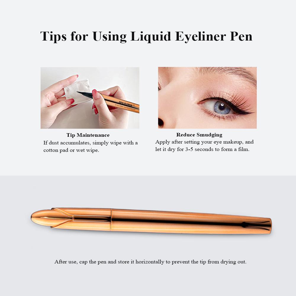 Waterproof Liquid Eyeliner Smudge-Proof & Transfer-Resistant Long-Lasting Appearance Gold Eyeliner Black
