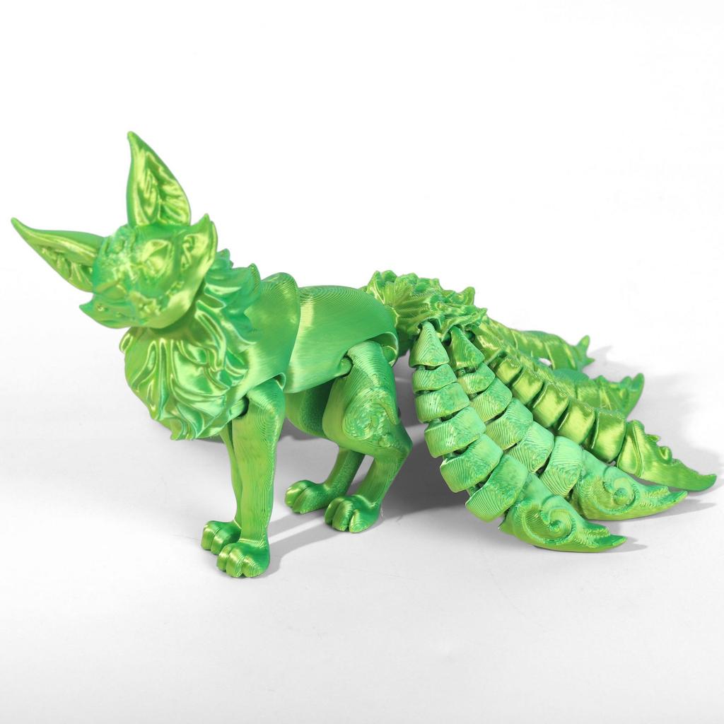 PLA 3D Printed Model Multi-jointed Movable Fine-tailed Fox Doll Multicolor Articulated Animal Figurine Desktop Decoration