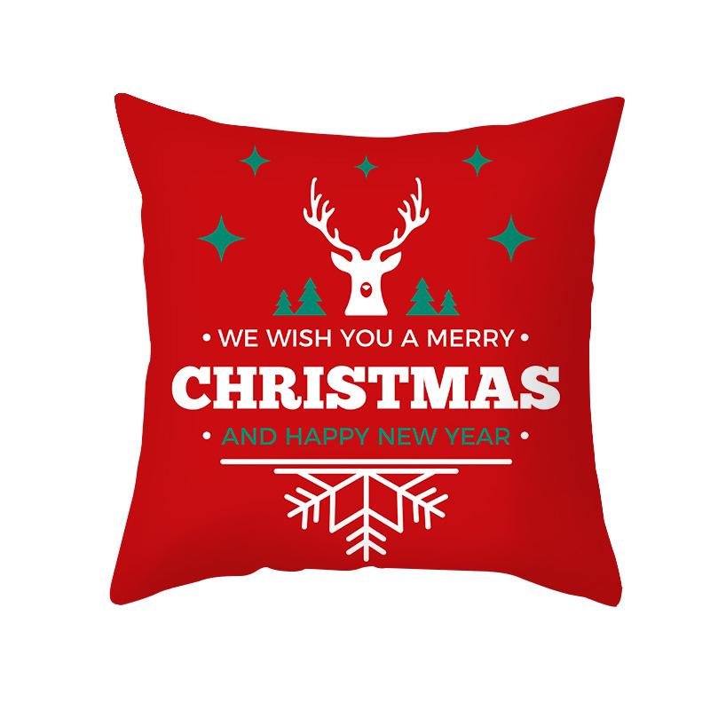 Nordic Print Cartoon Christmas Pillow Cover Colorful Santa Claus Office Pillow Cushion Cover Home
