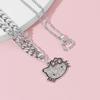 New Fashionable KT Cat Pendant Collar Necklace, Without Gift Box. Cute Cartoonish Girl KT Cat Pendant Collar Necklace. Suitable