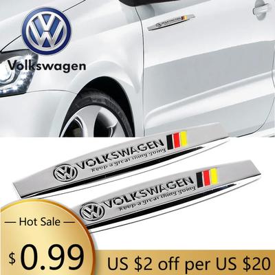 For VOLKSWAGEN VW 2pcs Car Fender Side Sticker Tail Emblem Decal for Volkswagen Touareg Passat Beetle Sharan Tiguan Caddy Jetta