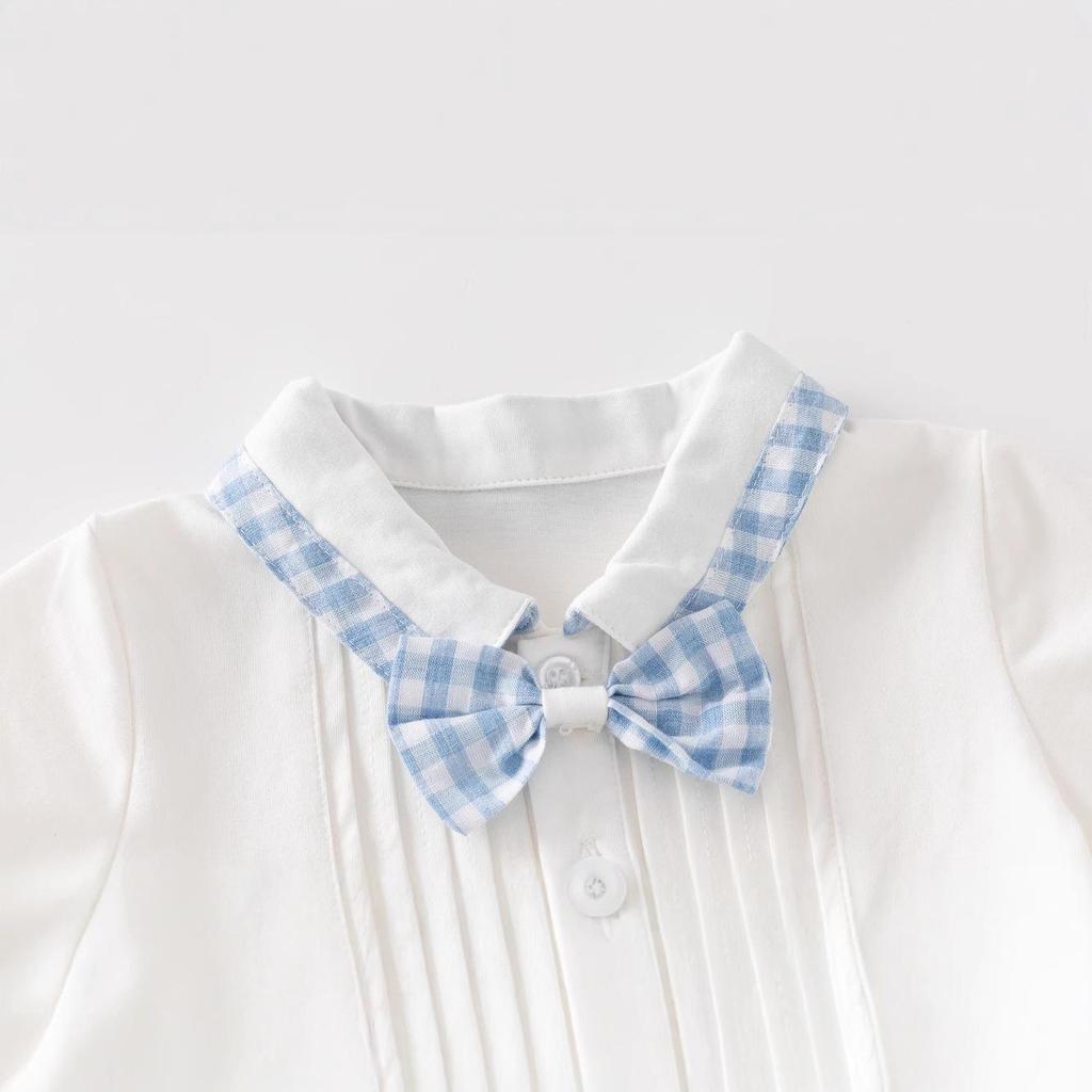 Newborn Boy Handsome Romper - Super Cute Summer Outfit for 100 Days, Spring & Autumn; Perfect for Crawling & Outings