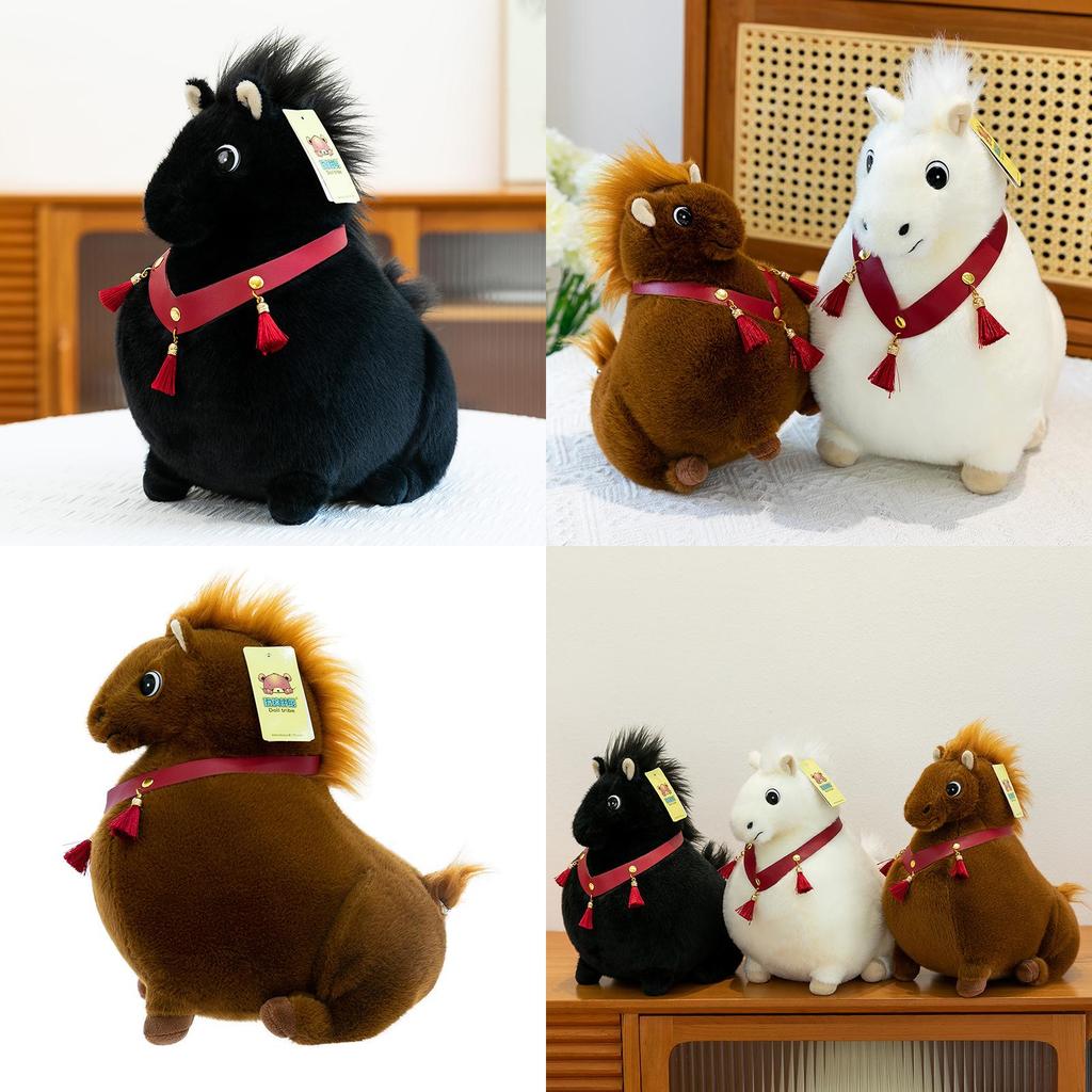 Giocattolo Cavallo di Peluche con Imbottitura in Cotone PP per Regalo ai Bambini o da Collezione
